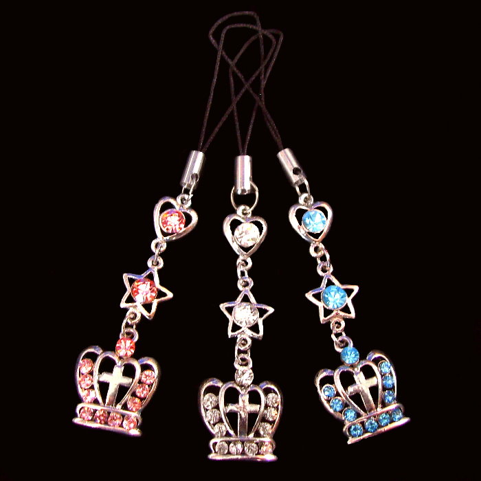 Mobile phone pendant with crown design